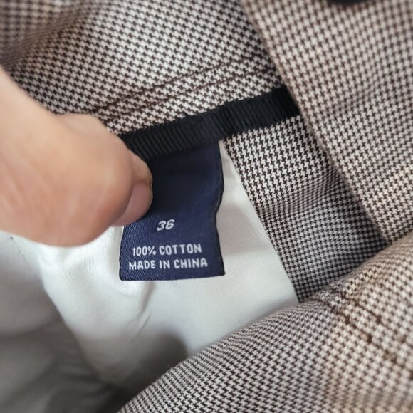 Cremeux Classics Mens Gray Houndstooth Flat Front Shorts Size 38 Cotton Blend Wi - Picture 5 of 8